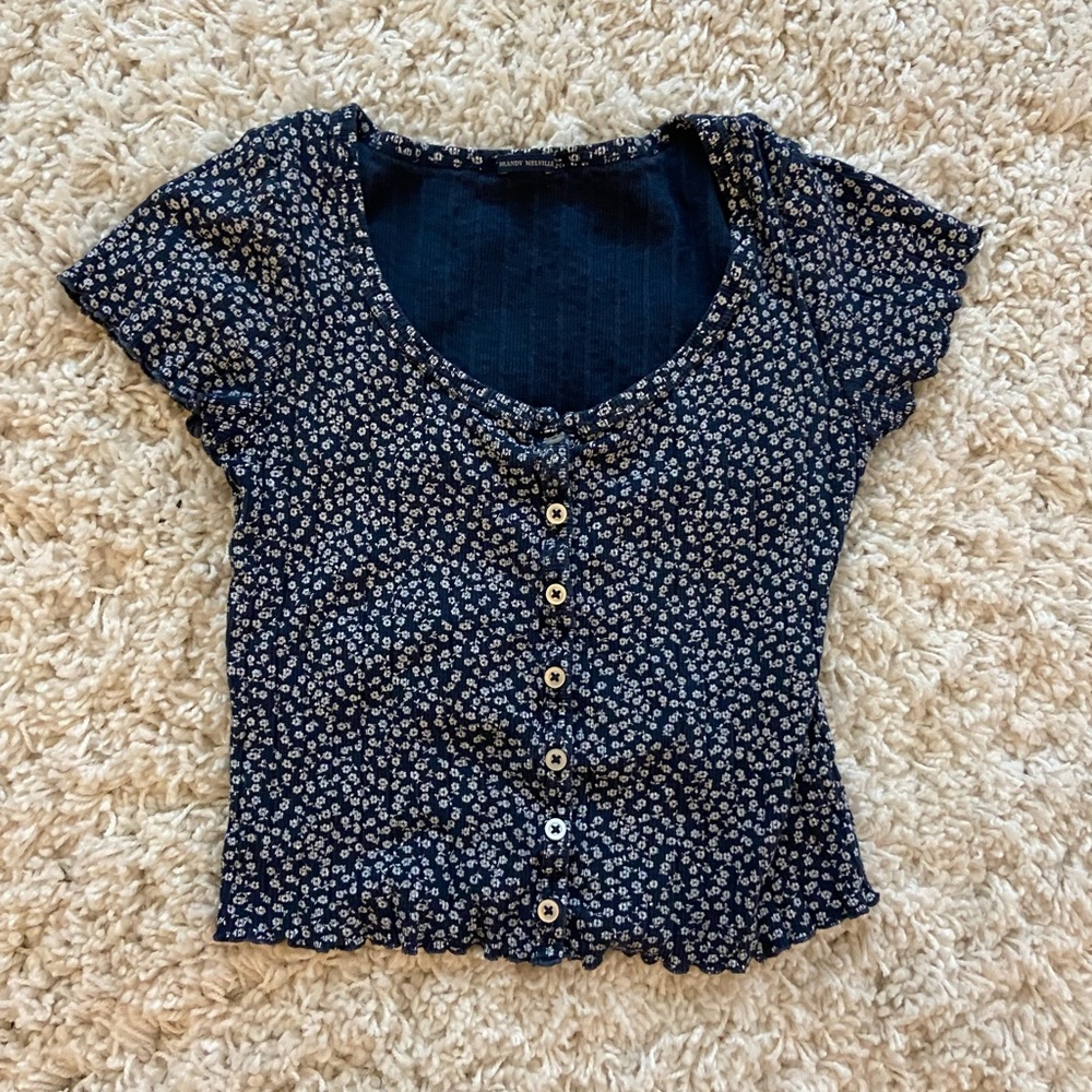 Floral blue blouse